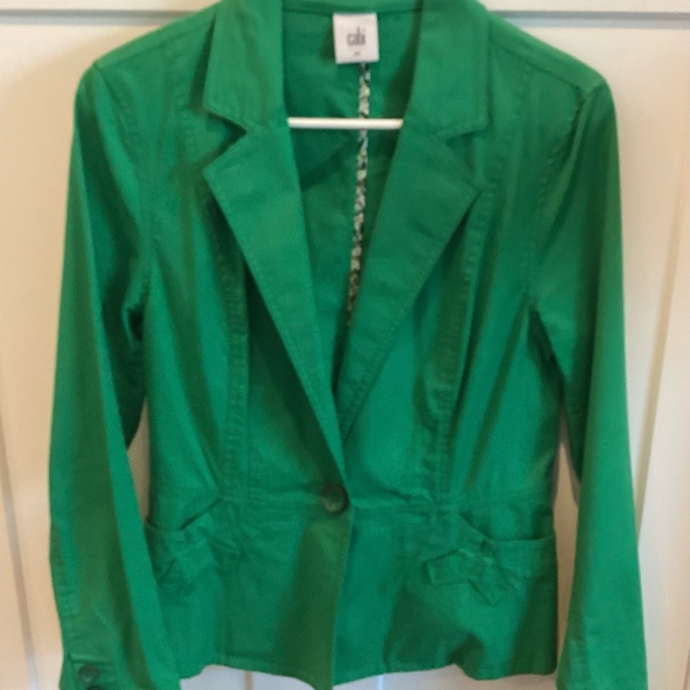 CAbi Green Blazer Tailored Fit Notched Lapel